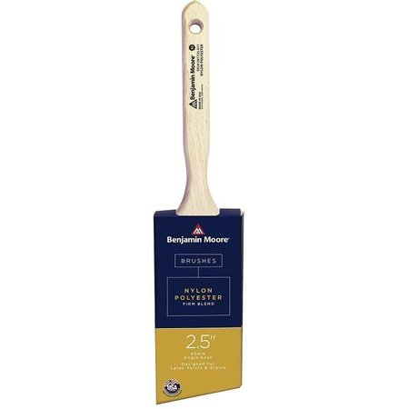 BENJAMIN MOORE Paint Brush, Firm Brush, 21516 in L Bristle, NylonPolyester Bristle, Angle Sash Handle U61725-017